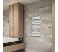 (1000x450mm) NRG Flat Panel Heated Towel Rail Bathroom Rad Radiator Chrome