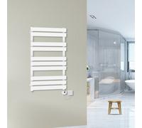 (1000x600mm-500W) WarmeHaus Prefilled Flat Panel Electric Heated Towel Rail Thermostatic Bathroom Radiator White