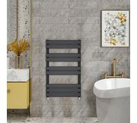 (1000x600mm) WarmeHaus - Minimalist Heated Towel Rail Radiator Bathroom Flat Panel Black