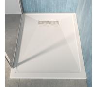 1000x800mm Rectangular 25mm Slimline White Stone Resin Shower Tray Cascade