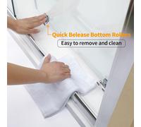 (1000x900x1850mm) ELEGANT Silver Shower Enclosure Corner Entry Double Sliding Door Left And Right Installation With Shower Tray