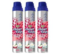 1001 Carpet Fresh Apple & Waterlily Spray 300ml, Powerful Odour Eliminator with Fine Foam, Quick-Drying Formula, No Vacuuming Needed, Hours of Freshness, Expertly Blended Pack of 3