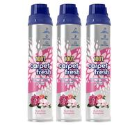 1001 Carpet Fresh Blush Rose & Magnolia Spray 300ml Blended Fragrance, Quick Drying Fine Foam Carpet Freshener Eliminates Odours at Source, No Vacuuming Required, Hours of Long Lasting Freshness x3