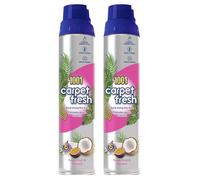 1001 Carpet Fresh Exotic Fruit & Coconut Foam Spray 300ml Quick-Drying Fine Foam Eliminates Odours at the Source, Expert Fragrance Blend, No Vacuum Needed, Long-Lasting Tropical Freshness x2