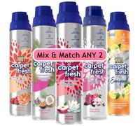1001 Carpet Fresh Mix & Match Any 2 Bundle - Long Lasting Carpet & Room Freshener Spray 300ml Each - Apple & Waterlily, Rose & Magnolia, Exotic Fruits, Coconut, Peony & Raspberry