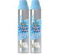 1001 Carpet Fresh Soft Jasmine & Fresh Linen Fragrance - Quick drying, For use On Carpet Rug Upholstery Freshening Foam Pet Odour Remover, 300ml Aerosol Spray Can (Pack of 2)
