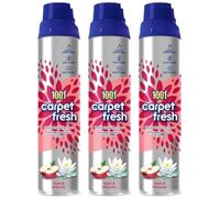 1001 Carpet Fresh Spray, Apple & Waterlily Fragrance, Odour Elimination, Quick-Drying Fine Foam, 300ml, Pack of 3