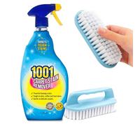 1001 Carpet & Upholstery Stain Remover Spray 500ml - Tough on Stains, Gentle on Fabrics - Fabric & Sofa Cleaner with Built-In Cleaning Brush - Removes Pet Stains, Spills & Odors Fast