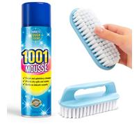 1001 Mousse Carpet & Upholstery Cleaner with Brush - Tough on Stains, Gentle on Rugs, Sofas & Carpets - Floral Scented Foam Cleaner for Fabric, Furniture, Auto Interiors, Pet Stains & Odors