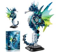 1003-Piece Mechanical Seahorse Building Kit - Steampunk Collectible with Moveable Parts | Unique Home Decor for Adults/Teens | Creative Gift for Steampunk Fans/Birthdays/Christmas