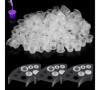 1003Pcs Tattoo Ink Caps Kit - Romlon 1000pcs Medium Tattoo Ink Cups and 3pcs Ink Cap Holders Pigment Caps Disposable Ink Caps Makeup Container Caps and Holder for Tattoo Supplies