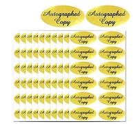 1008 PCS 'Autographed Copy' Stickers - 1 x 2 Inch Oval Gold Foil Labels Gold Foil Autographed Sticker