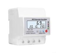 100A 110V-220V Single Phase Energy Meter for Tuya-Smart, Backlit LCD Data Storage ABS Fire Resistant kWh for Solar Home Industrial Monitoring