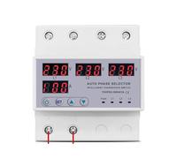 100A 3 phase 3P+N Din rail phase selector adjustable Over and Under Voltage current protection Monitor Relays Protector CZAOINCU