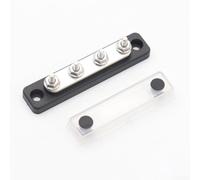 100A 48V DC 4 Point Power Distribution Bus Bar with Transparent Cover for RV and Marine Applications