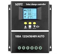 100A For MPPT Solar Charge Controller with LED Display | Auto 12V/24V/36V/48V System Detection | Dual USB 5V Ports | 7 Modes for Battery Overcharge Deep Discharge