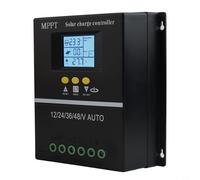100A MPPT Solar Charge Controller 12V/24V/36V/48V, LCD Display Battery Regulator with Dual USB Ports, Auto Voltage Identification, Aluminium Heat Sink for Home RV Boat Off-Grid System(60A)