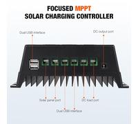 100A MPPT Solar Charge Controller for 12V 24V 36V 48V Systems - Intelligent Battery Regulator with LCD Display and Dual USB Ports - Compatible with Lithium and Lead RV and Auto