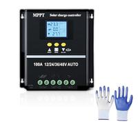 100A Solar Regulator Intelligent Voltage Automatic 12V 24V 48V Input Voltage Solar Charging Controller Solar Charge Controller Maximum 100V Input Dual Usb For Lead-Acid/Lithium Batteries