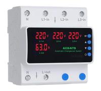 100A Three Phase 3P+N Voltage Current Adjustable Over Under Voltage Current Limit Protection Relay Protector Phase Selector (AC220V 100A)