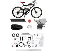 100cc 36 Teeth Bike Engine Kit 2-Stroke Motor Engine Set Bicycle Engine Kit 45km/h Single Cylinder Air-cooling Petrol Gas Engine Bicycle Bike Motor Kit 200kg Load Capacity with 2L Fuel Tank Capacity