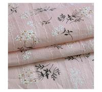100cm*140cm Elegant Floral Lace Jacquard Print Cotton Fabric Material for Shirt Dress(Light Pink,1X1.4m)