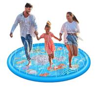 100cm/150cm/170cm Extra Large Round Dolphin Sprinkler and Water Play Mat, Thickened Non-Slip Water Sprinkler Pad Inflatable Water Toys, Gift for Kids Dogs, Summer Garden Outdoor Play (150cm)
