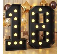 100CM/3.3FT Black Frame Light Up Number 18, Marquee Light Up Numbers, Mosaic Giant Marquee LED Light, Anniversary Party Decorations, Birthday Wedding DIY Decor