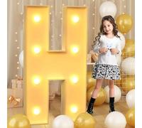 100cm-3.3ft Giant LED Light Up Letter H, Mosaic Marquee Light Up Sign, LED Letters Lamps for Valentine's Day Birthday Christmas New Year