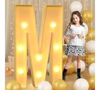 100cm-3.3ft Giant LED Light Up Letter M, Mosaic Marquee Light Up Sign, LED Letters Lamps for Valentine's Day Birthday Christmas New Year