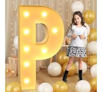 100cm-3.3ft Giant LED Light Up Letter P, Mosaic Marquee Light Up Sign, LED Letters Lamps for Valentine's Day Birthday Christmas New Year