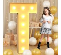100cm-3.3ft Giant LED Light Up Letter T, Mosaic Marquee Light Up Sign, LED Letters Lamps for Valentine's Day Birthday Christmas New Year