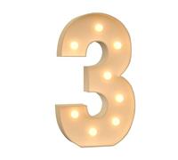 100cm-3.3ft Large Decorative LED Light Up Numbers 3, Marquee Light Up Sign, Mosaic Numbers for Balloons for Birthday Wedding Party Valentine's Day