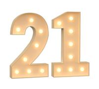 100cm-3.3ft Numbers 21 Large Light Up for Decor, Mosaic Marquee Light Up Sign, Marquee LED Lights Pre-cut Foam Board Set for Birthday New Year Anniversary