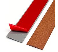 100cm/39.3" Threshold Transition Strips, Self Adhesive Flat Divider Strip, Edging Trim Strip for Tile Wood Laminate Joins Gap(Thai Teak,4cm/1.57in)