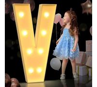 100cm/3FT Light Up Letter V, Marquee Light Up Letters, Mosaic Giant Marquee Letters, Anniversary Party Decorations, Birthday Wedding DIY Decor