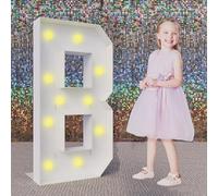 100CM/3FT Marquee Light Up Birthday Letters B Mosaic Letters LED Lighted DIY Pre-Cut Frame Kit For Anniversary Wedding Party Decor