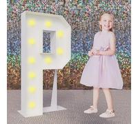 100CM/3FT Marquee Light Up Birthday Letters P Mosaic Letters LED Lighted DIY Pre-Cut Frame Kit For Anniversary Wedding Party Decor