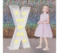 100CM/3FT Marquee Light Up Birthday Letters X Mosaic Letters LED Lighted DIY Pre-Cut Frame Kit For Anniversary Wedding Party Decor