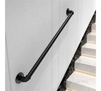 100Cm Black Metal Grab Bar Hand Rail Indoor Outdoor