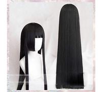 100cm Compulsive Gambler Kakegurui Yumeko Jabami Cosplay Wig Black Straight Heat Resistant Synthetic Hair Perucas Wigs + Wig Cap