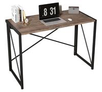 (100cm, Distressed grey) Foldable Computer Desk No Assembly Miami