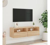 vidaXL TV Wall Cabinet Wall-mounted TV Cabinet Sonoma Oak Engineered Wood