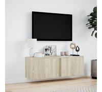 100cm Floating TV Unit Media Cabinet Wall Mounted TV Stand With LED Lights