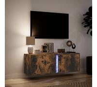 100cm Floating TV Unit Media Cabinet Wall Mounted TV Stand With LED Lights