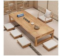 100cm Japanese Minimalist Low Coffee Table WoodenMeditation Altar Table Large Dining Table for Living Room & Dining Room Stylish Floor Table