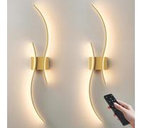 100cm LED Wall Light, Wireless Dimmable with Remote Control & Timer, 6000mAh USB Rechargeable, No Drilling Required, Modern Indoor Lamp for Living Room, Bedroom, Hallway - d (2 Pack)