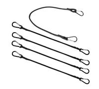 100cm Long Bungee Cord With Carabiner, 4 Pack, 6mm Extra Strong Black Bungee Cord for Outdoor, Tarps, Motorcycles, Car Trunks, Tarps, Trucks and Tents.