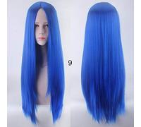 100Cm Long Staight Cosplay Wig Heat Resistant Synthetic Hair Anime Party wigs 10 color Colourful 9