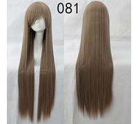 100cm Long Straight 39'' Anime Lolita Synthetic Hair Women Cosplay Wigs Halloween Costume Accessories Party Wigs+Cap 81